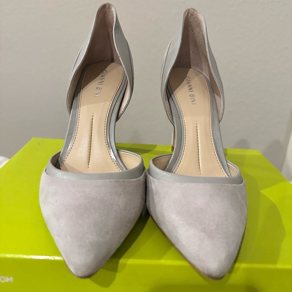 Gianni Bini Gray Suede Heels with d'Orsay Style